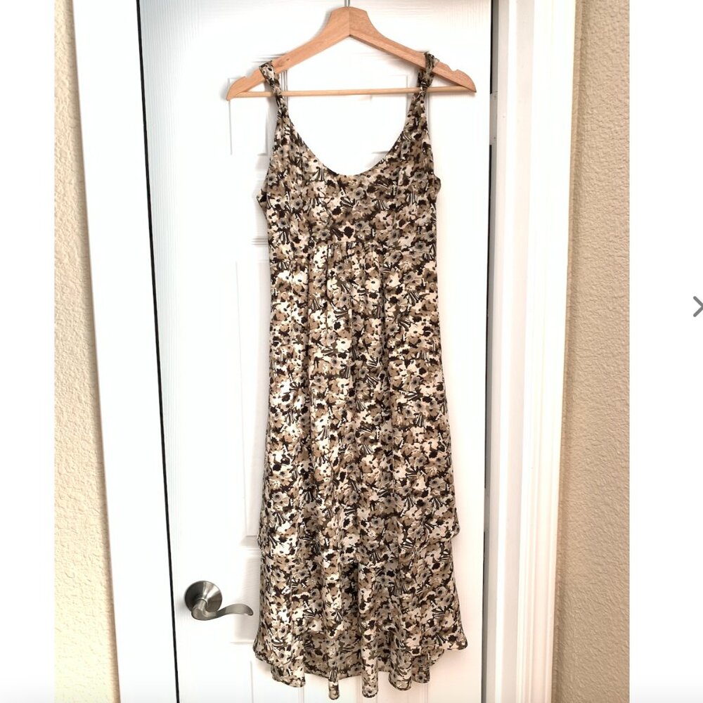 Banana Republic floral midi dress 100% silk